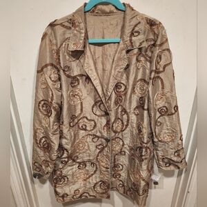 Winding River NWT Ribbon Embellished Lightweight Longline Jacket XL Artsy Event